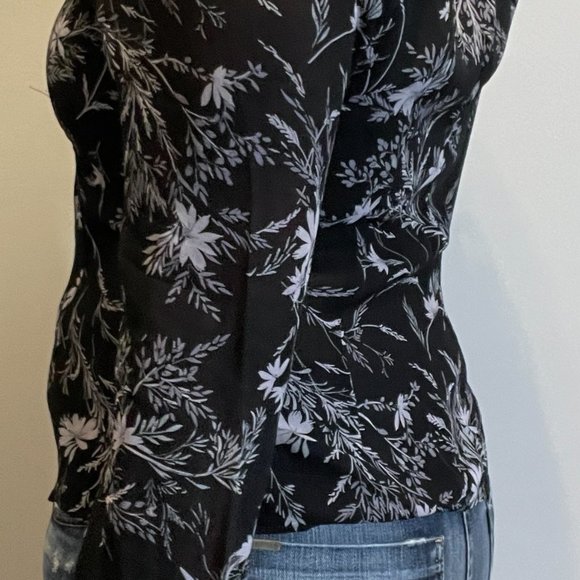 Vintage Blouse with Mauve Tropical Print -6- - Picture 3 of 8